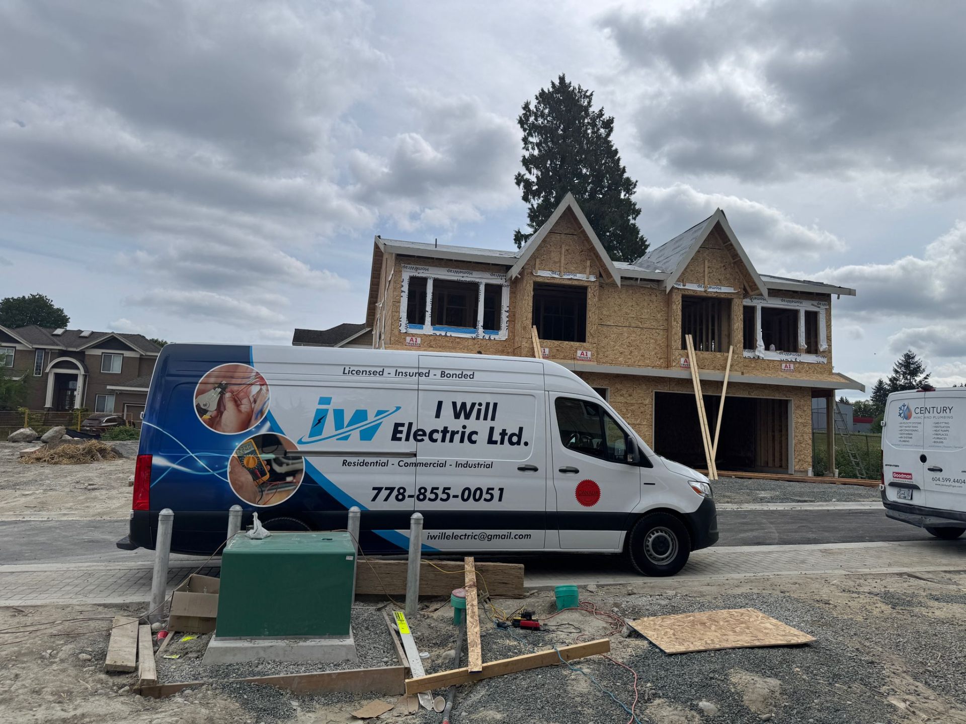 I Will Electric van on a new construction site